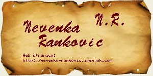 Nevenka Ranković vizit kartica